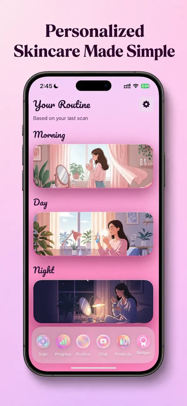 Lora personalized skincare screen